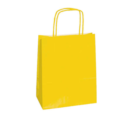Immagine di Shopper in carta - maniglie cordino - 36 x 12 x 41cm - giallo - conf. 25 sacchetti [073861]