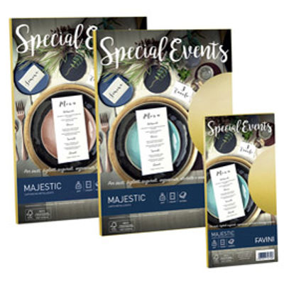 Immagine di Carta metallizzata Special Events - A4 - 250 gr - azzurro - Favini - conf. 10 fogli [A69T174]