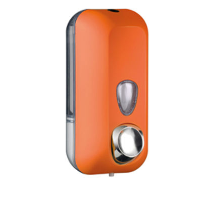 Immagine di Dispenser Soft Touch per sapone liquido - 10,2x9x21,6 cm - capacitA' 0,55 L - arancio - Mar Plast [A71401AR]