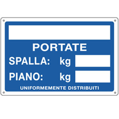 Immagine di Cartello segnalatore - 30x20 cm - PORTATE: SPALLA/PIANO - alluminio - Cartelli Segnalatori [3130]