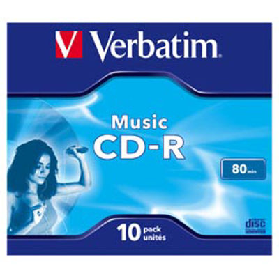 Immagine di Verbatim - Scatola 10 CD-R Music Live It serigrafato - colorato - 43365 - 80min [43365]