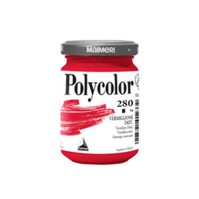 Immagine di Colore vinilico Polycolor - 140 ml - vermiglione imitazione - Maimeri [M1220280]