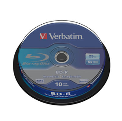 Immagine di Verbatim - Scatola 10 DVD Blu Ray BD-R SL - Jewel Case - Bianco/Blu - 43742 - 25GB [43742]