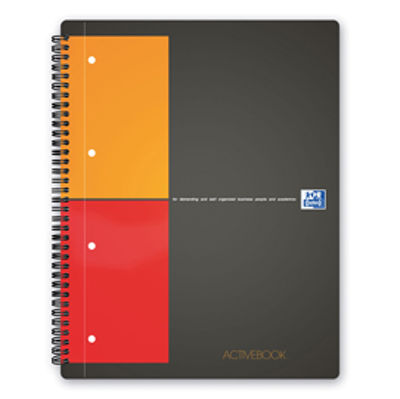 Immagine di Blocco spiralato International Activebook - 1 rigo con margine - 240 x 297mm - 80gr - 80 fogli - Oxford [100102994]