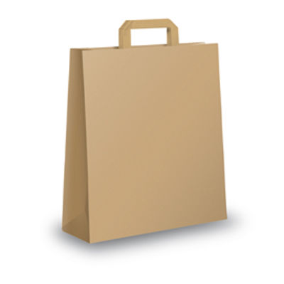 Immagine di Shopper in carta - maniglie piattina - 36 x 12 x 41cm - avana - conf. 250 sacchetti [001659]
