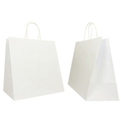 Immagine di Shopper in carta - maniglie cordino - 32x20x33 cm - bianco - conf. 25 sacchetti [072987]