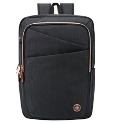 Immagine di Zaino porta notebook 15,6'' Katy Rose nero c/zip rose gold Swiss [F000040]