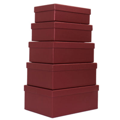 Immagine di Set scatole regalo - dimensioni assortite - fantasia Burgundy - conf. 5 pezzi [HK-42]