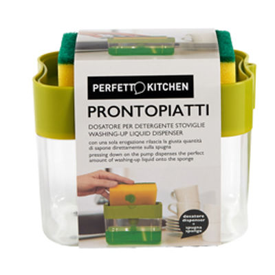 Immagine di Dispenser detersivo stoviglie ProntoPiatti - con spugna abrasiva - 350 ml - Perfetto [29118]