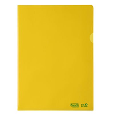 Immagine di Cartelline a L - 22 x 30 cm - PE Bio-Based - liscio superior - giallo - Favorit - conf. 25 pezzi [400182393]