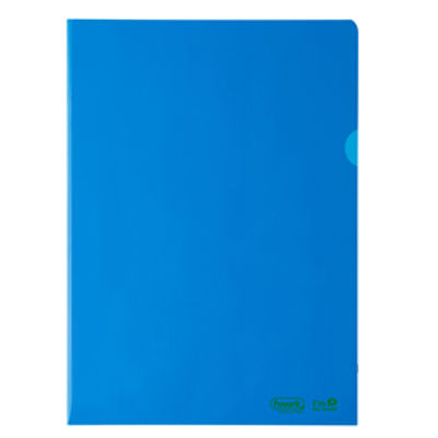 Immagine di Cartelline a L - 22 x 30 cm - PE Bio-Based - liscio superior - blu - Favorit - conf. 25 pezzi [400182394]