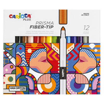 Immagine di Pennarello Prisma - punta 3,7 mm - colori assortiti - Carioca Plus - conf. 12 pezzi [45205]