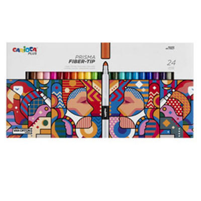 Immagine di Pennarello Prisma - punta 3,7 mm - colori assortiti - Carioca Plus - conf. 24 pezzi [45207]