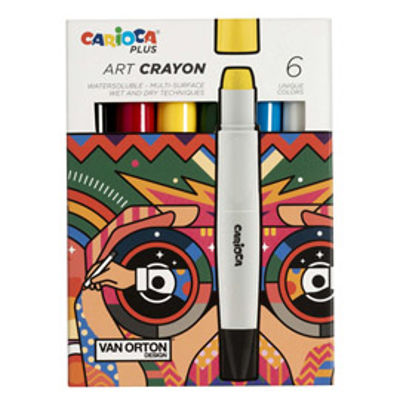 Immagine di Pastello a cera Art Crayon - D 10 mm x 138 mm - colori assortiti - Carioca Plus - conf. 6 pezzi [45212]