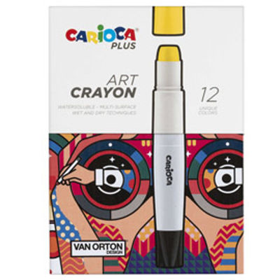 Immagine di Pastello a cera Art Crayon - D 10 mm x 138 mm - colori assortiti - Carioca Plus - conf. 12 pezzi [45213]