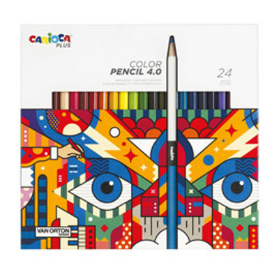 Immagine di Matita colorata Color Pencil 4.0 - mina 4 mm - colori assortiti - Carioca Plus - conf. 24 pezzi [45203]