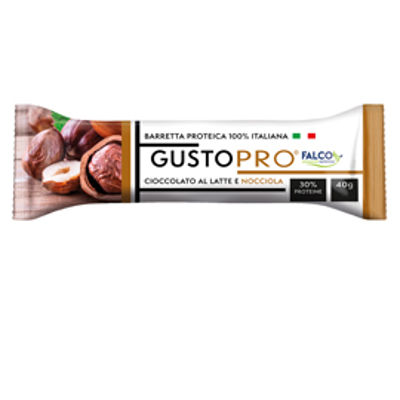 Immagine di Barretta proteica GustoPro - cioccolato al latte e nocciola - 40 gr - Falco [01-0400]