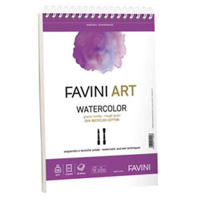 Immagine di Album spiralato Watercolor Favini Art 20fg 300gr 23x29,7cm [A290024]