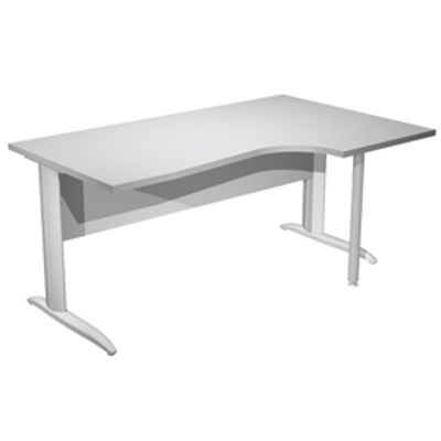 Immagine di Scrivania Compact Destro Easy - 160 x 60/80/100 cm - Grigio/grigio alluminio - Artexport [008K211/9/AA]