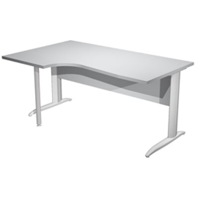 Immagine di Scrivania Compact Sinistro Easy - 160 x 60/80/100 cm - Grigio/grigio alluminio - Artexport [009K211/9/AA]