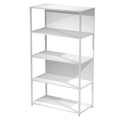 Immagine di Libreria 5 ripiani Modular - 90 x 44 x 161 cm - struttura metal bianco - bianco - Artexport [DOE161C-AN-3]