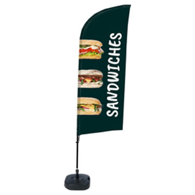 Immagine di Bandiera a vela SANDWICH - con base riempibile - 89 x 240 cm - Studio T [BFAW310-WT21-I70ECO]