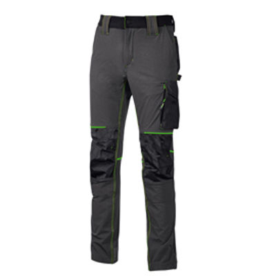 Immagine di Pantaloni da lavoro Atom taglia M grigio/verde U-power [PE145RL-M]