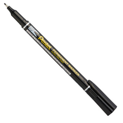 Immagine di Marcatore permanente NF 450 - punta extra-fine - nero - Amiko Pentel - conf. 12 pezzi [NF450-A]