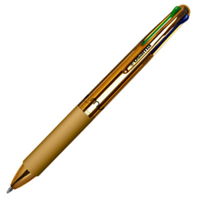 Immagine di Penna a sfera 4 Multi Chrome - punta 1,00 mm - 4 colori  - metallic gold - Osama [OW 84018515]