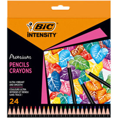 Immagine di Matita Intensity Wood Premium - colori assortiti - Bic - conf. 24 pezzi [9678231]