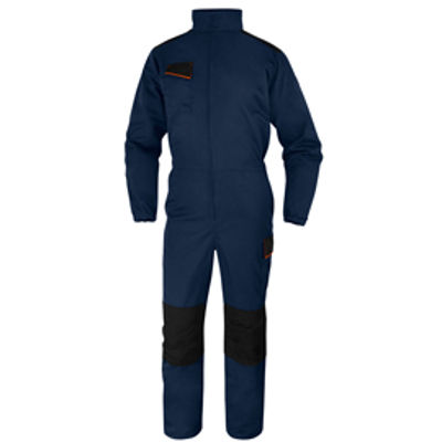 Immagine di Tuta da lavoro M1CO2 - twill/poliestere/cotone - taglia L - blu/arancio - Deltaplus [M1CO2BMGT]