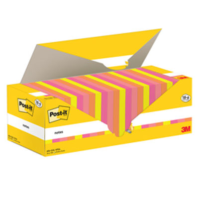 Immagine di Cf. 24pz blocco 90fg. Post-it  Super Sticky 76x76mm 654-COL-VP24 colori ass. [7100317837]