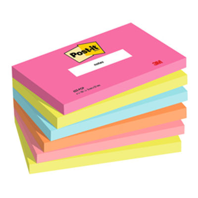 Immagine di Cf. 6pz blocco 100fg. Post-it  Notes 76x127mm 655-POP Popmistic [7100259224]