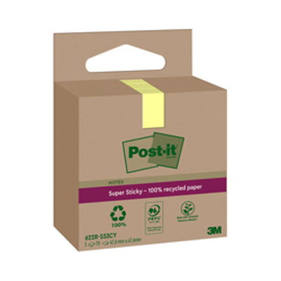 Immagine di Cf. 3pz blocco 70fg Post-it SuperSticky Green 47,6x47x6mm 622R-SS3CY giallo [7100284575]