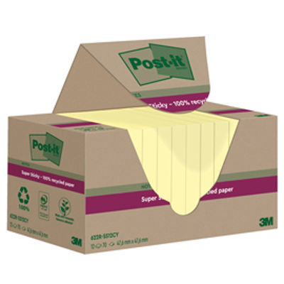 Immagine di Cf. 12pz blocco 70fg Post-it SuperSticky Green 47,6x47x6mm 622R-SSCY giallo [7100284576]