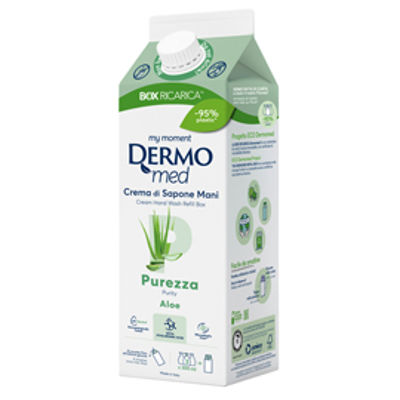 Immagine di Ricarica crema di sapone mani - carton box - 900 ml - aloe - Dermomed [CSBOX2062]