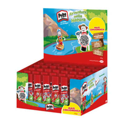 Immagine di Colla Stick Avventura nella natura - 43 gr - bianco - Pritt - expo 40 pezzi [2971644]