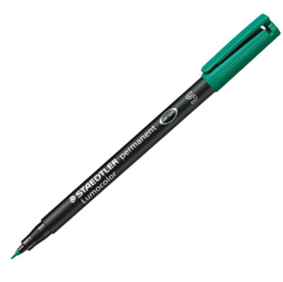 Immagine di Pennarello Lumocolor Permanent 313 - punta 0,4 mm - verde - Staedtler [3135]