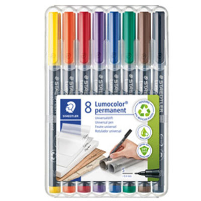 Immagine di Pennarello Astucci Lumocolor Permanent 313 - punta 0,4 mm - colori assortiti - Staedtler [313WP8]