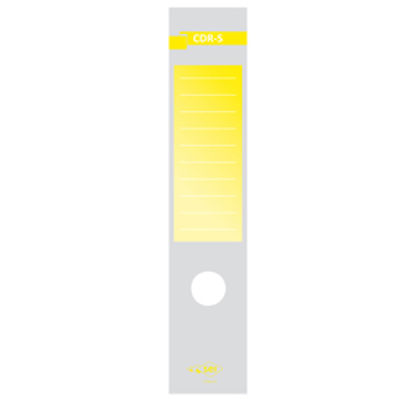 Immagine di Busta 10 Copridorso Cdr-S Carta Adesiva Giallo 7X34,5Cm Sei Rota [58012606]