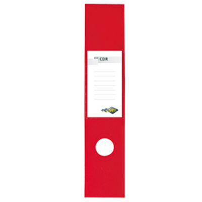 Immagine di Cf. 10 Copridorso Cdr Pvc Con Porta Cartellino Rosso Adesivi 7X35,5 Cm Sei Rota [58012532]