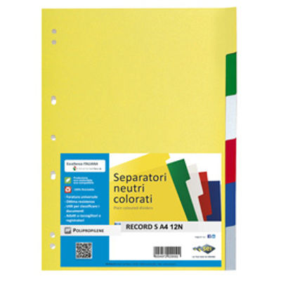 Immagine di Separatore 12 Tasti Ppl Sei Rota Record S 21X29.7Cm (A4) Multicolore [580023]