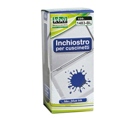 Immagine di Inchiostro Per Cuscinetti Lebez Senza Olio Blu 30Ml [1483-BL]