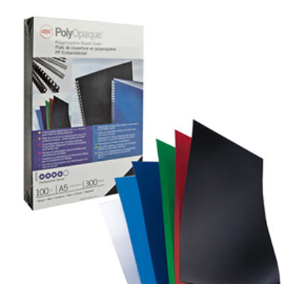 Immagine di Confezione 100Pz. Copertine Gbc 300Micron Ppl Polyopaque Nero Coprente A4 [IB386831]