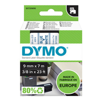 Immagine di Nastro D1 409140 - 9 mm x 7 mt - blu/bianco - Dymo [S0720690]