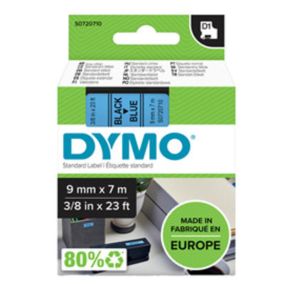 Immagine di Nastro Dymo Tipo D1 (9Mmx7M) Nero/Blu 409160 [S0720710]