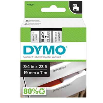 Immagine di Nastro D1 458000 - 19 mm x 7 mt - nero/trasparente - Dymo [S0720820]