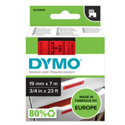 Immagine di Nastro Dymo Tipo D1 (19Mmx7Mt) Nero/Rosso 458070 [S0720870]