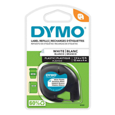 Immagine di Nastro Dymo Letratag In Plastica 912010 12Mmx4M Nero/Bianco [S0721660]