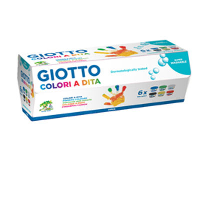 Immagine di Confezione 6Pz. Colori A Dita Giotto 100Ml Colori Assortiti [534100]